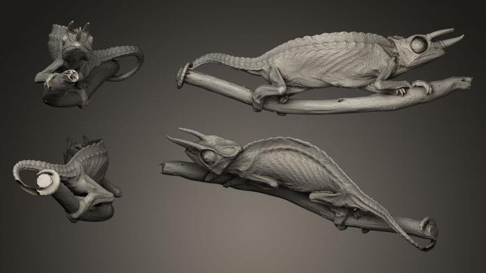 نموذج ثلاثي الأبعاد لآلة CNC التماثيل الحيوانية Jacksons Chameleon